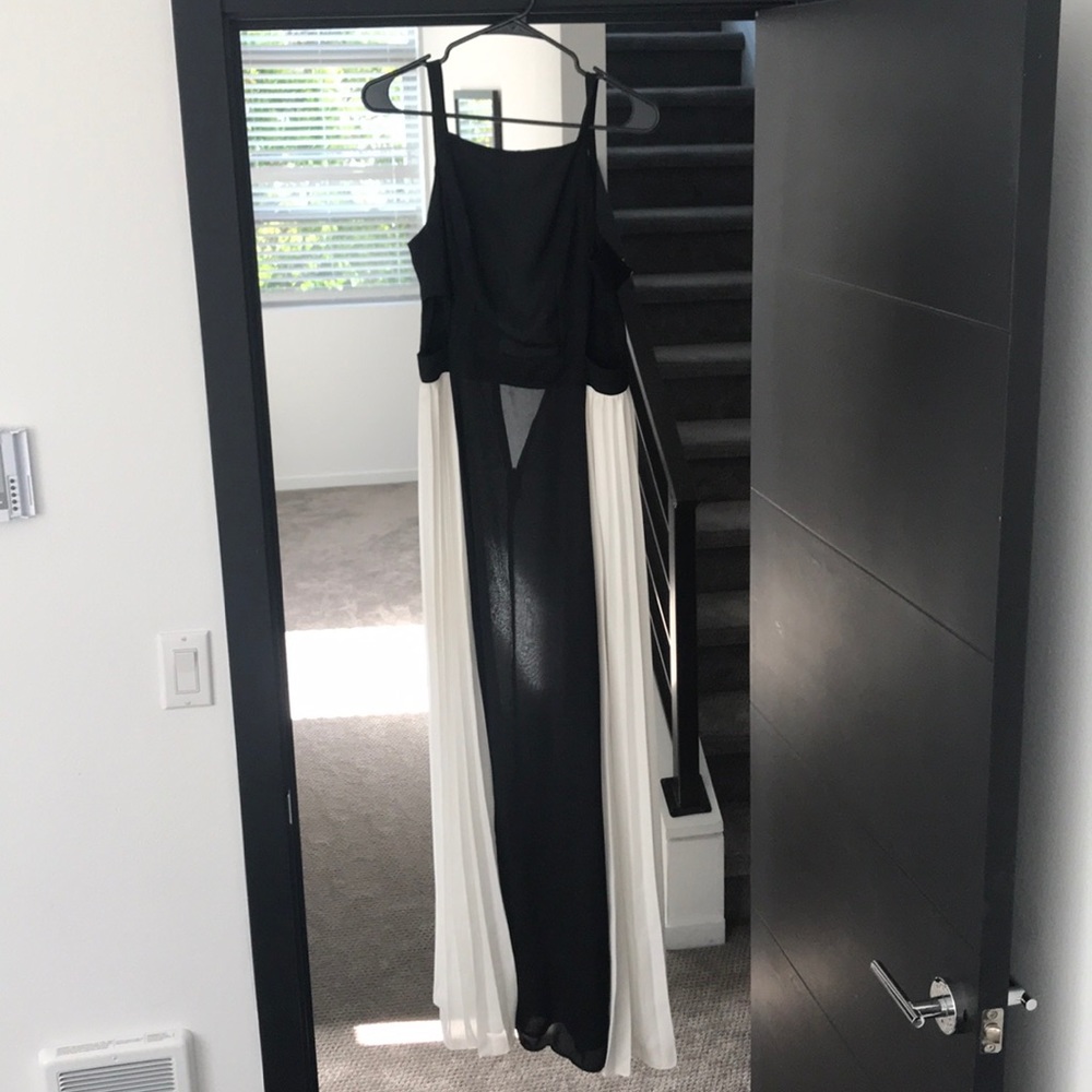 Women’s black and white cocktail dress